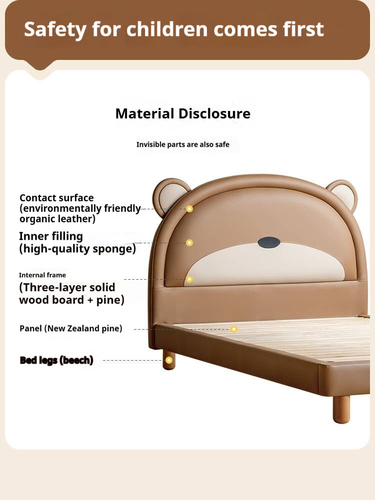 Organic Leather Children's Soft Bear Bed