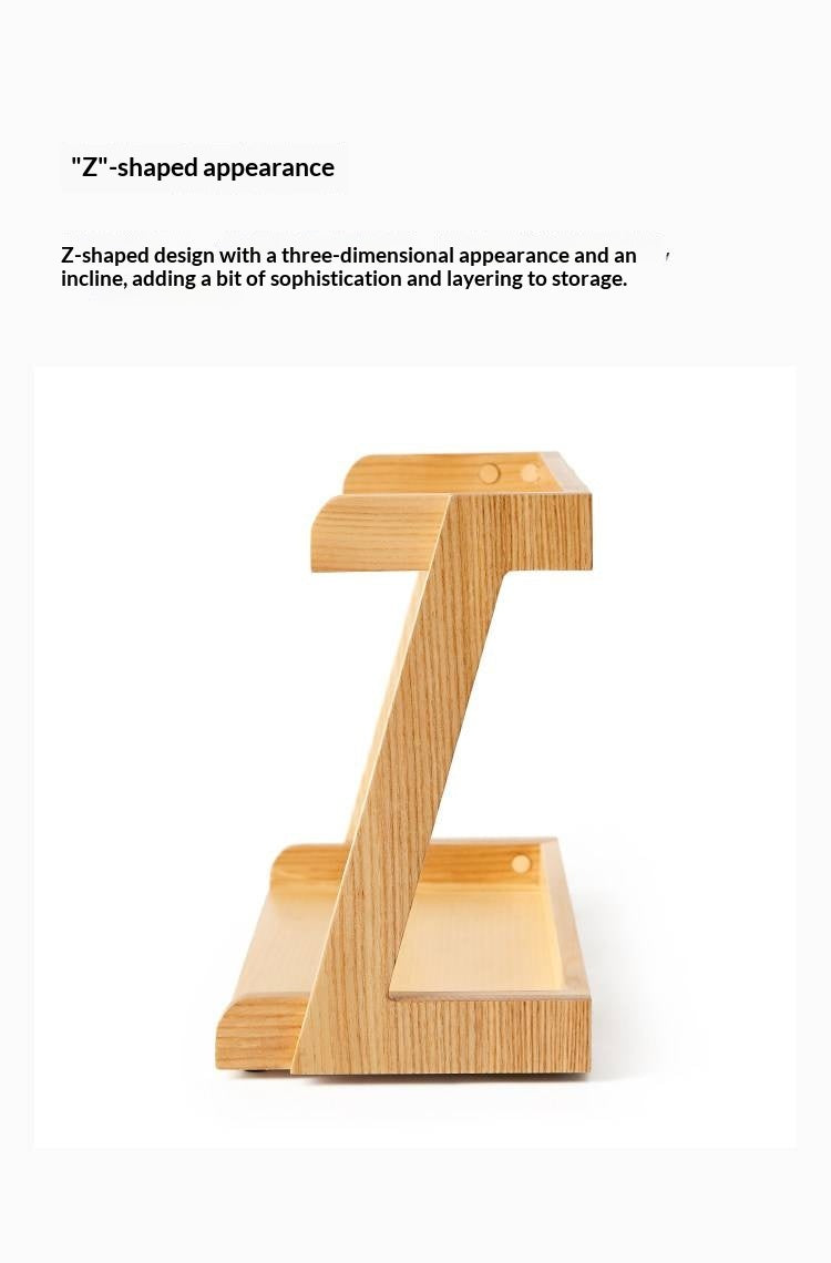 Ash Solid Wood Double Layer Open Sorting Rack