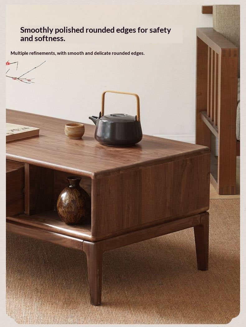 Black Walnut, Ash Solid Wood Modern Coffee Table