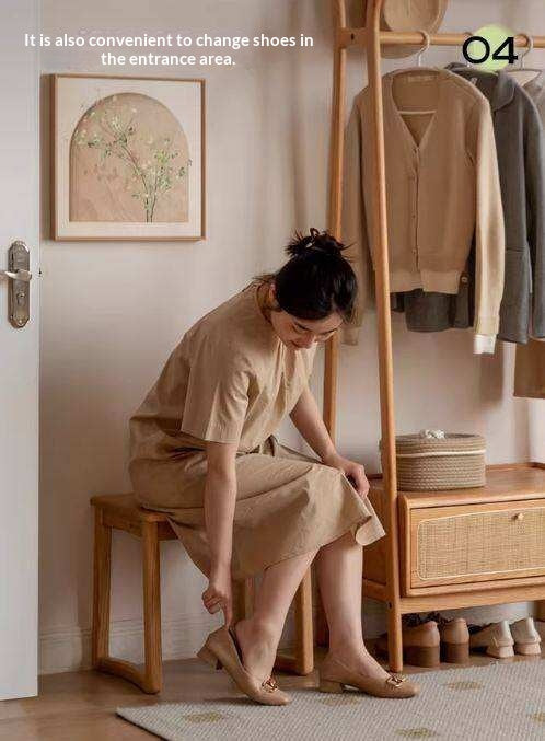 Ash, Oak Solid Wood Modern and Simple Style Tea Stool