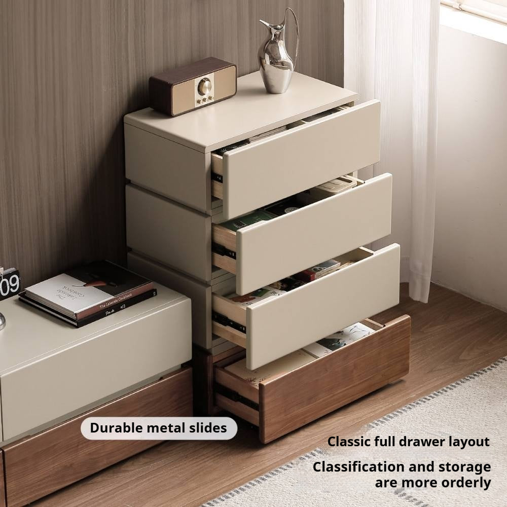 Black Walnut Solid Wood Italian Light Luxury Side Cabinet