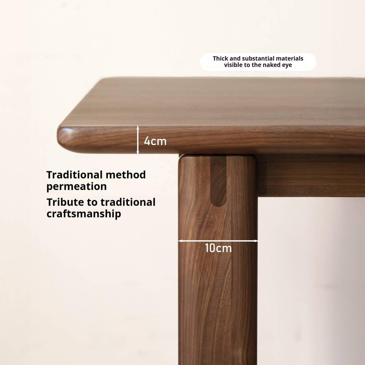 Black Walnut, Oak Solid Wood Large Board Dining Table