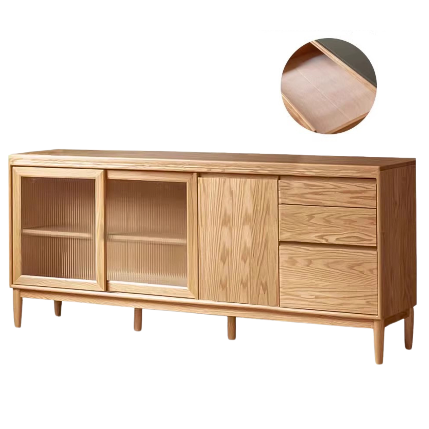 Oak Solid Wood Large Capacity Storage Sideboard,