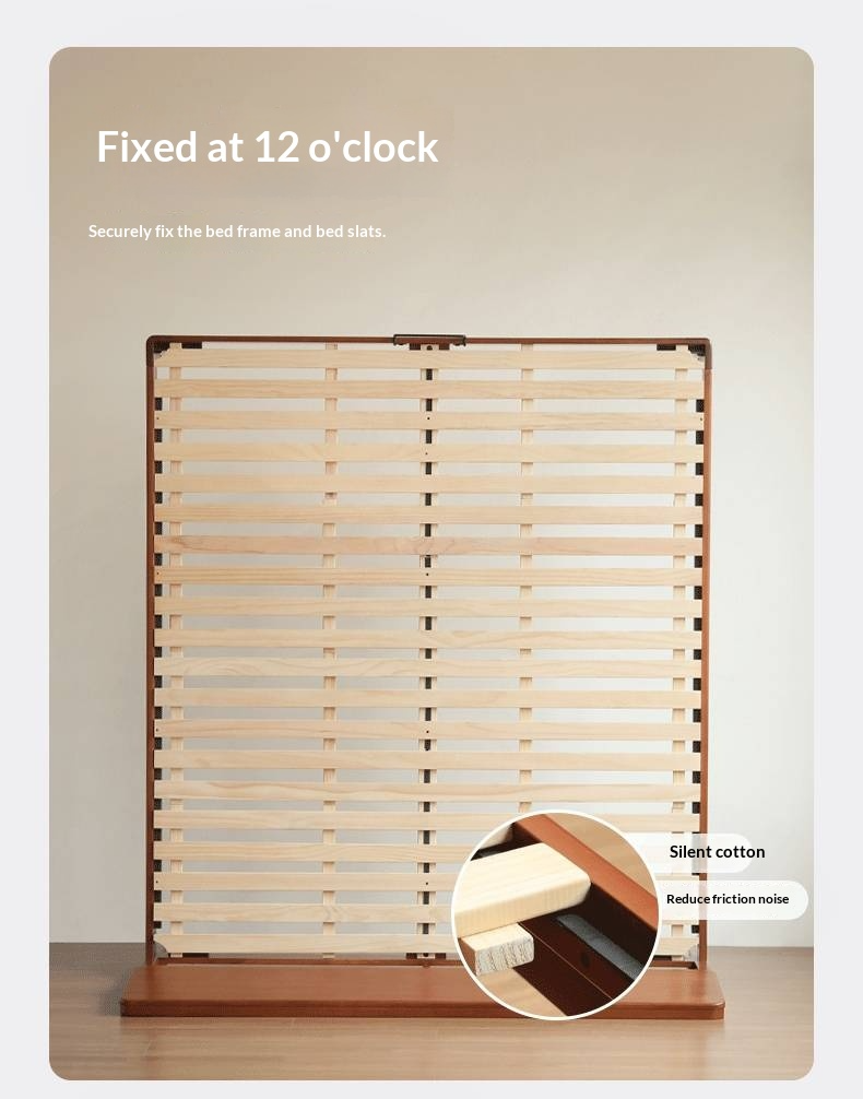 Poplar Solid Wood Bed — Retro Edge Vintage Slab Bed