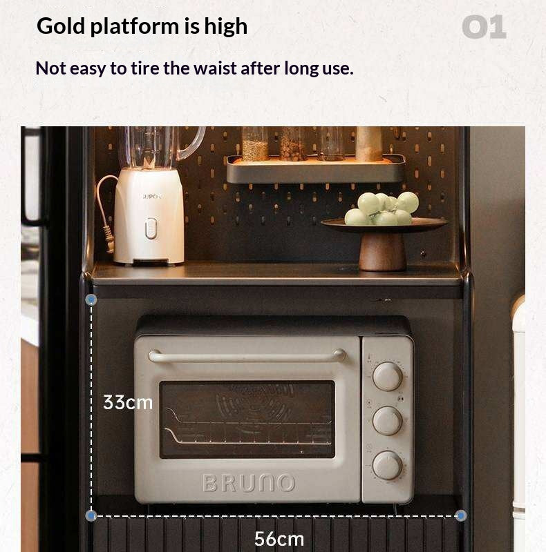 Solid RubberWood Minimalist Style Sideboard with Storage Cabinet