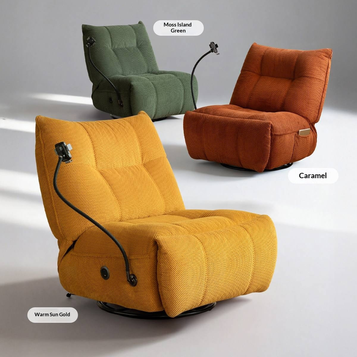 Modern Swivel Floor Recliner Chair with Adjustable Backrest