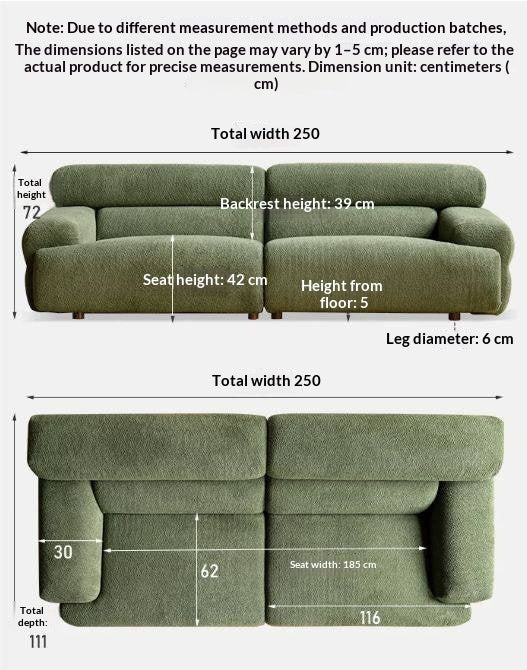 Bouclé Fabric Modern Soft Block Sofa