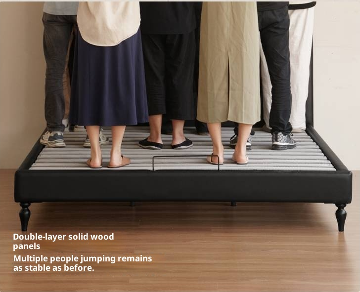 Luxury Genuine Leather Soft Backrest Bed, American Retro Style