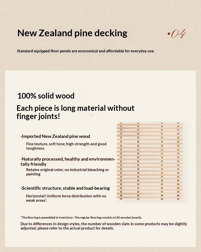 Rubberwood Solid Wood Bed American Retro Cream Style