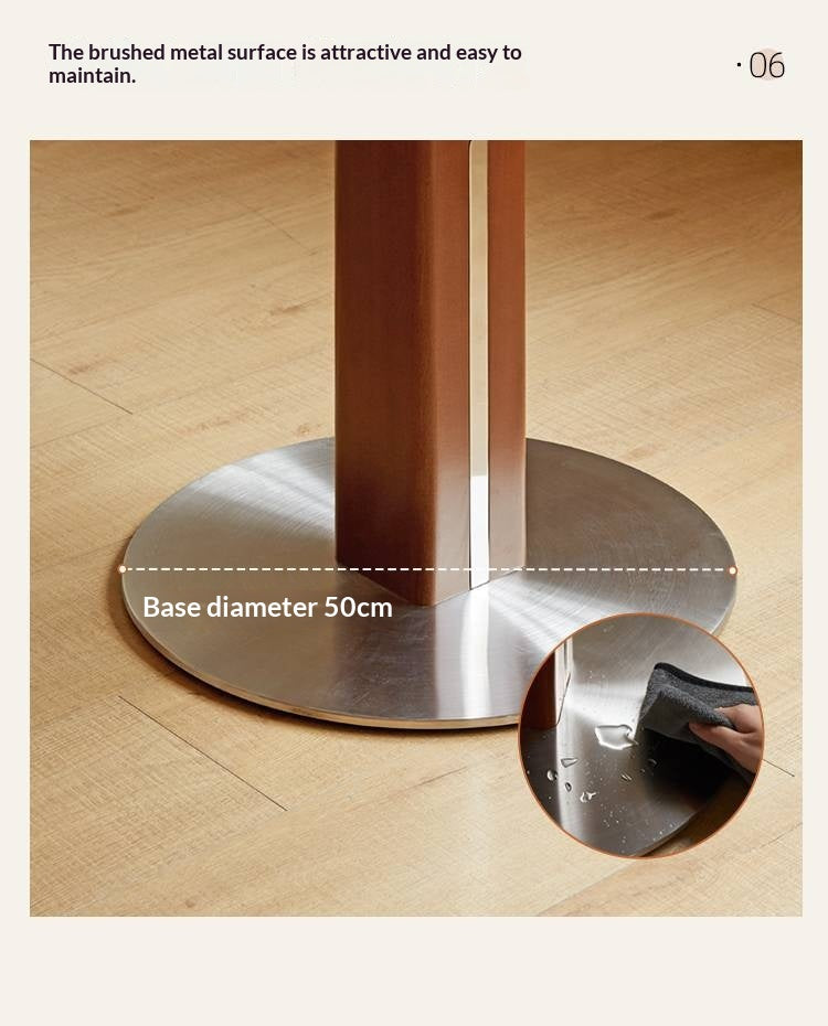 Poplar Solid Wood Vintage Round Bauhaus Style Dining Table