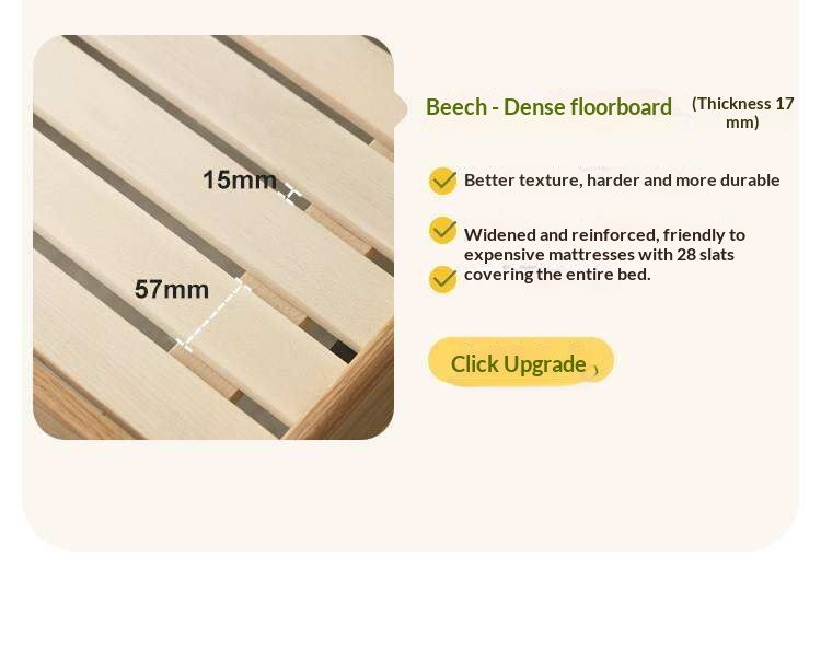 Rubberwood Solid Wood Children's Modern Bed