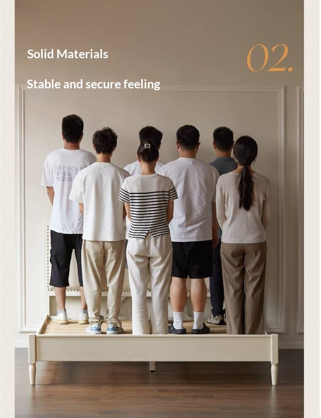 Oak Solid Wood Technology Fabric Soft Bed