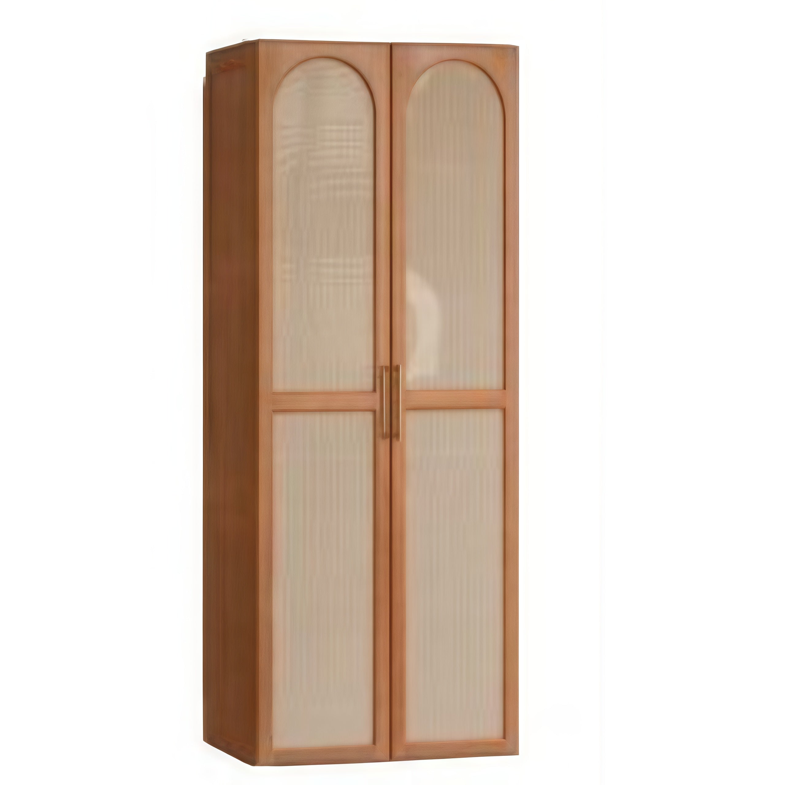 Cherry Solid Wood Retro Rattan Wardrobe