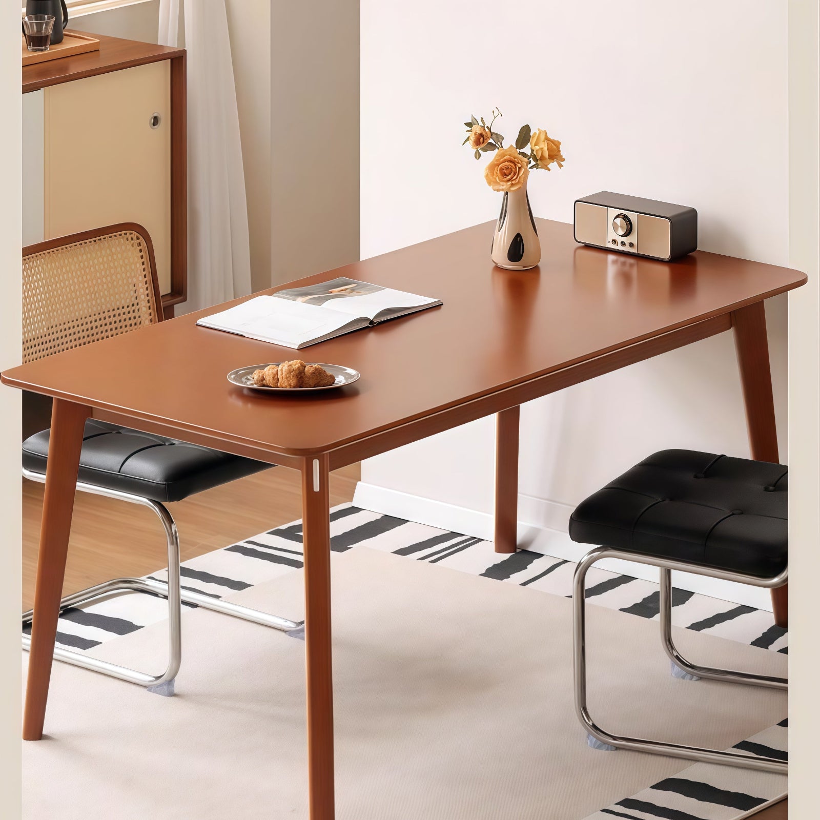 Tulipwood Solid Wood Retro Dining Table