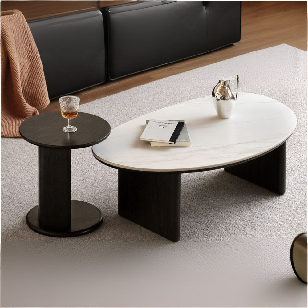 Ash Solid Wood Nordic Aesthetic Top Slab Coffee Table