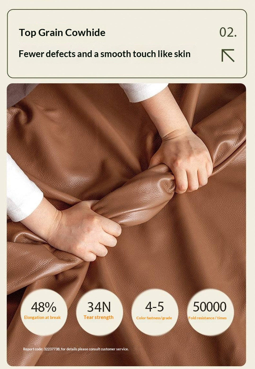 Cherry Solid Wood Bed — Retro Style with Genuine Leather Upholstery