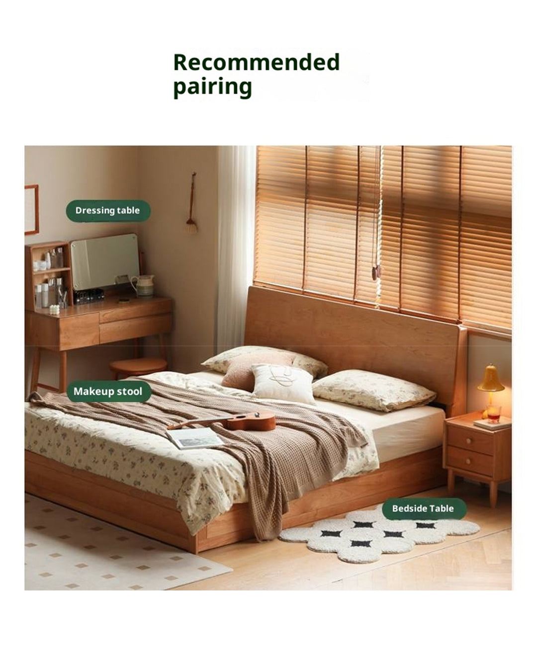 Cherry Solid Wood High-Pressure Box Bed