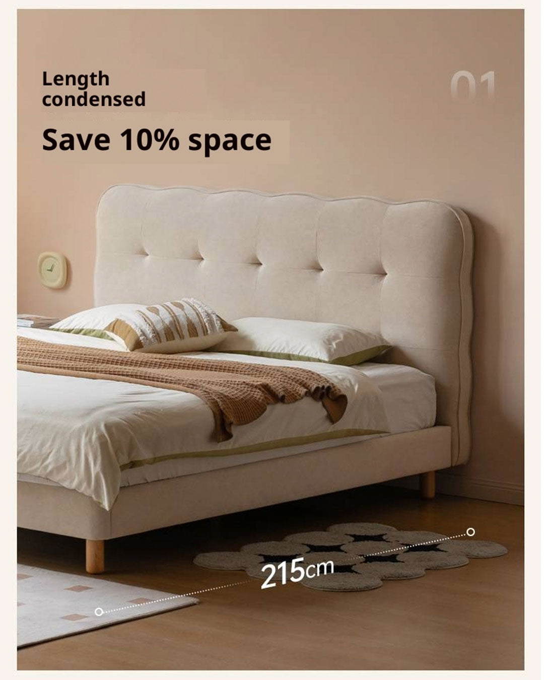 Fabric Cat Scratch Soft Backrest Bed