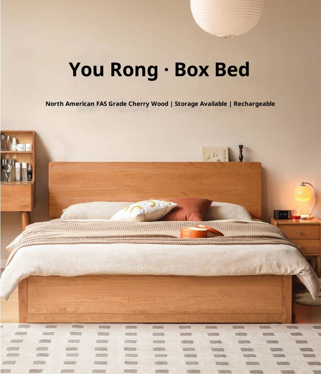Cherry Solid Wood High-Pressure Box Bed