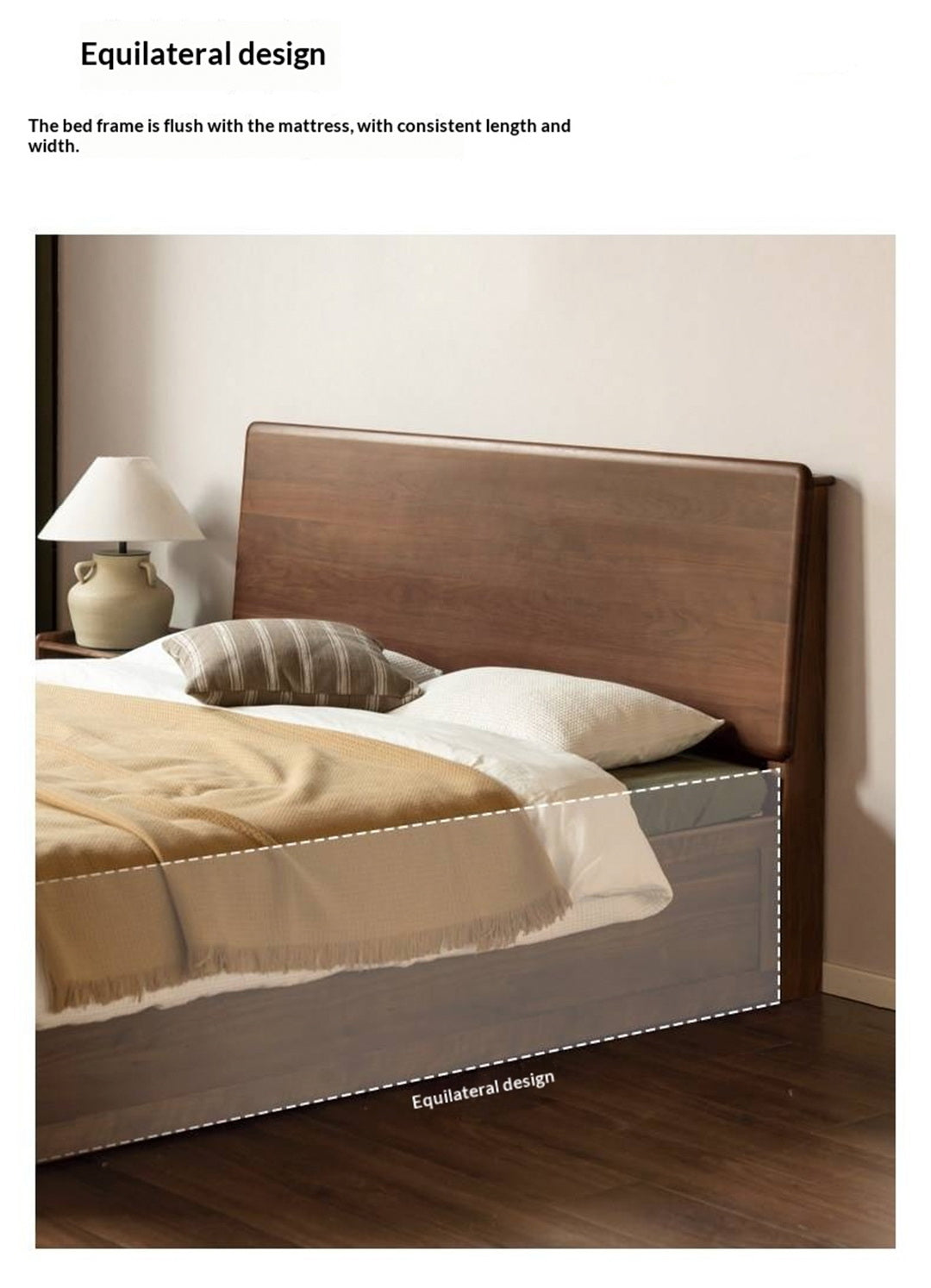 Black Walnut Solid Wood Box Bed — Luxury Multifunctional Storage Bed