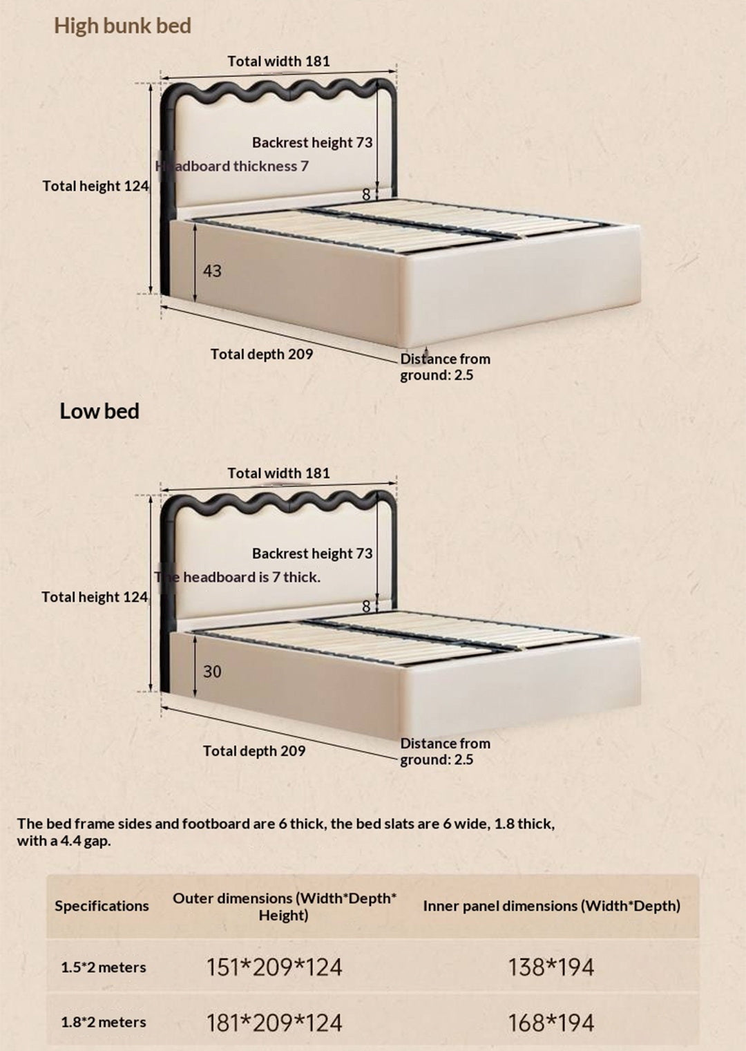 Eco-Friendly Cloud Leather Box Bed — French Retro Style with Wave Ripple Design