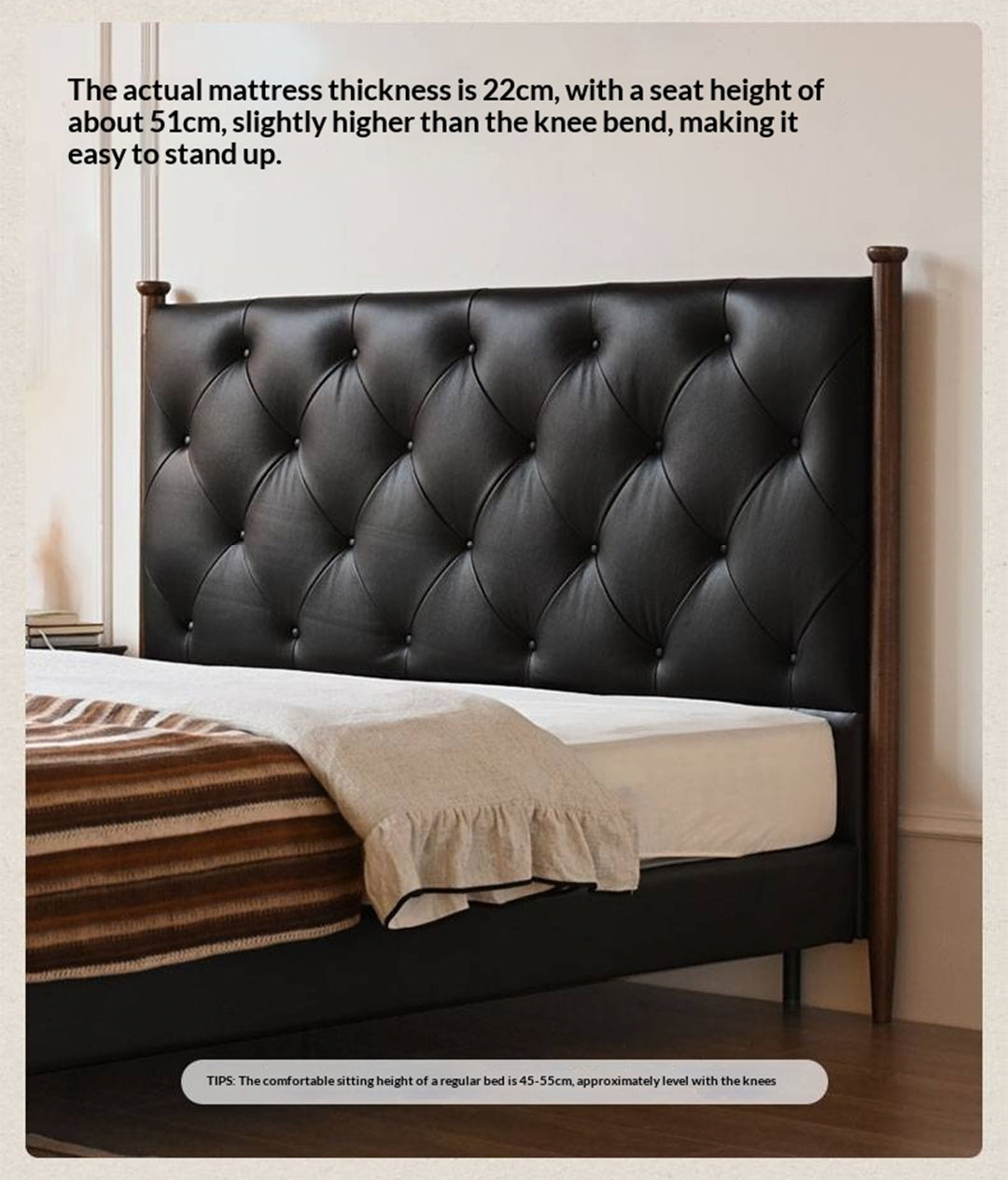 Genuine Leather Luxury Upholstered Bed American Style