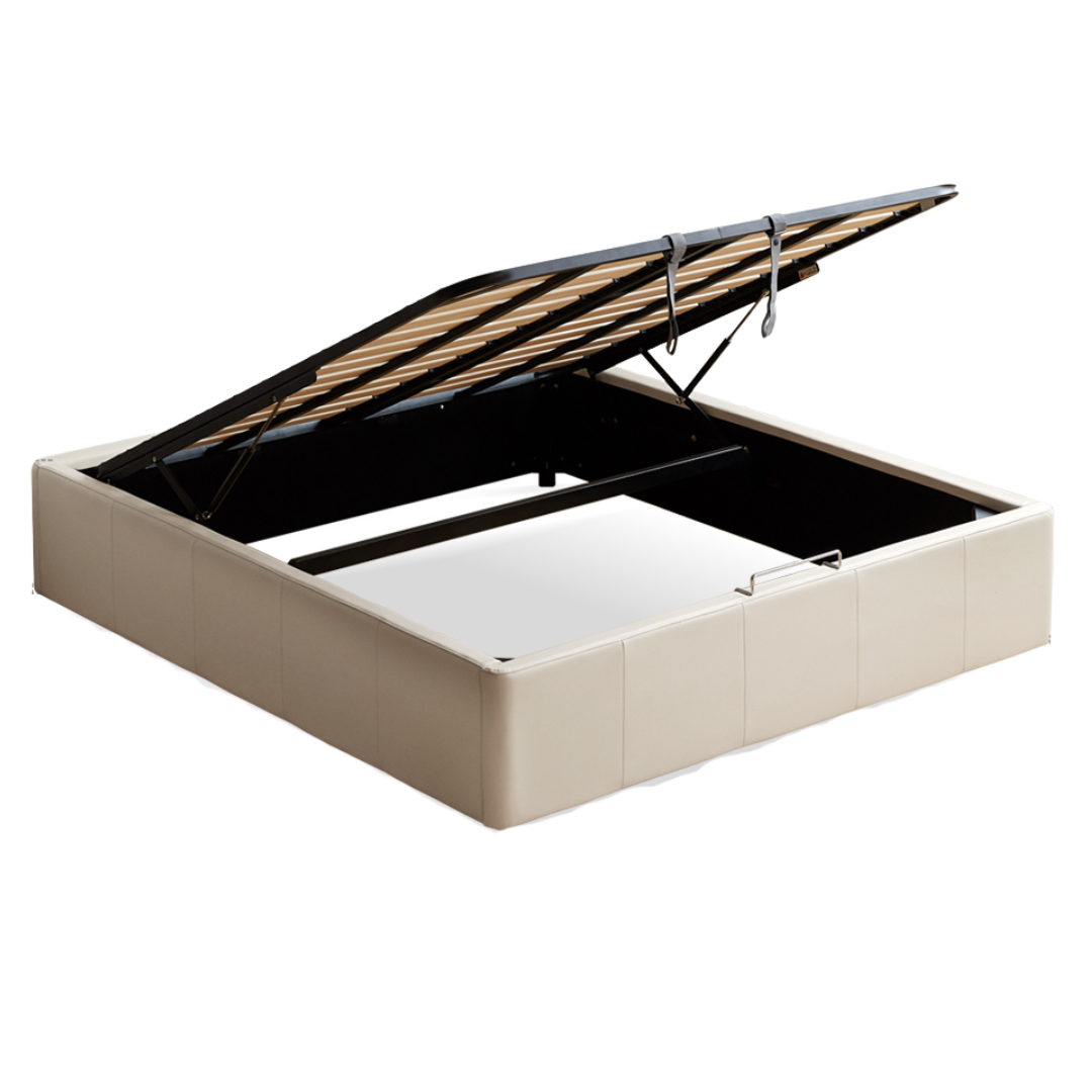 Eco-Cloud Leather Box Platform Bed, Headboard-Free Bed