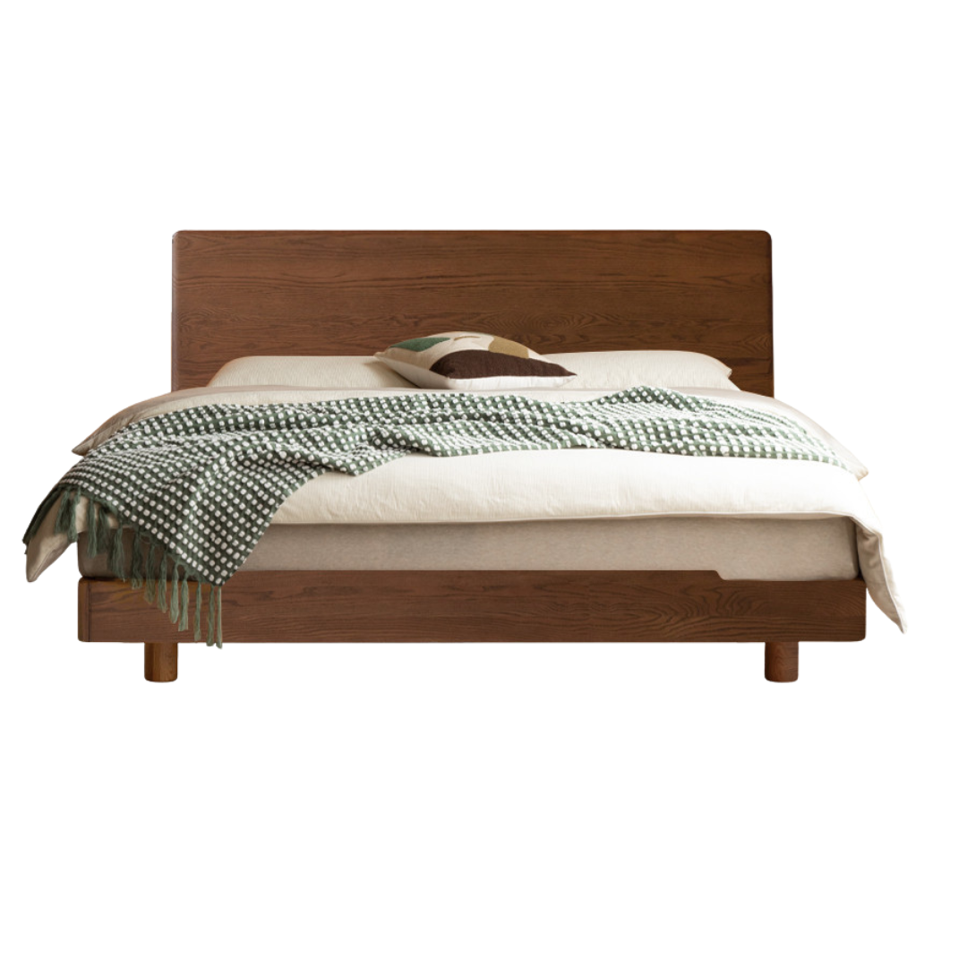 Oak, Ash Solid Wood Luminous Suspended Bed, Nordic Style