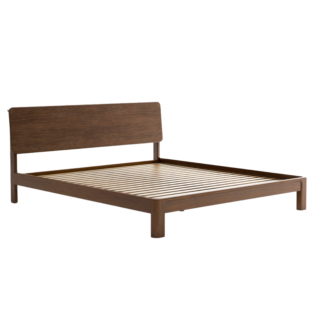 Teak, Black Walnut Solid Wood Bed