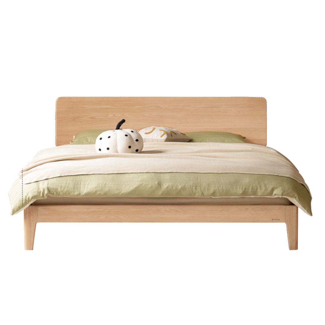 Oak, Ash Solid Wood High Head Board Bed