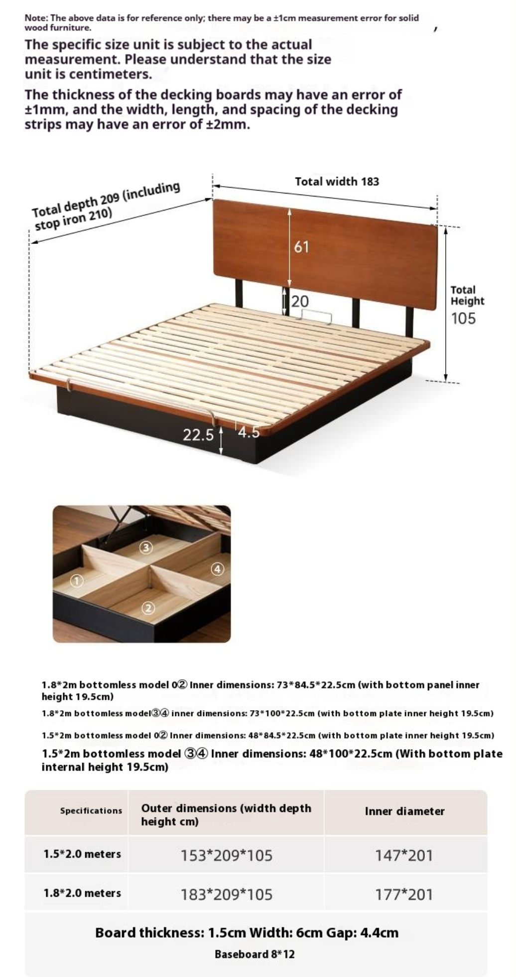 Poplar Solid Wood Suspended Box Bed Bauhaus Style