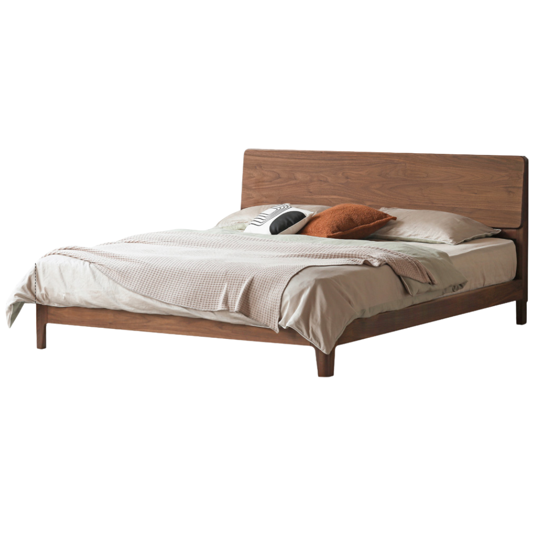 North American Black Walnut, Oak, Catalpa Solid Wood Modern Minimalist Bed