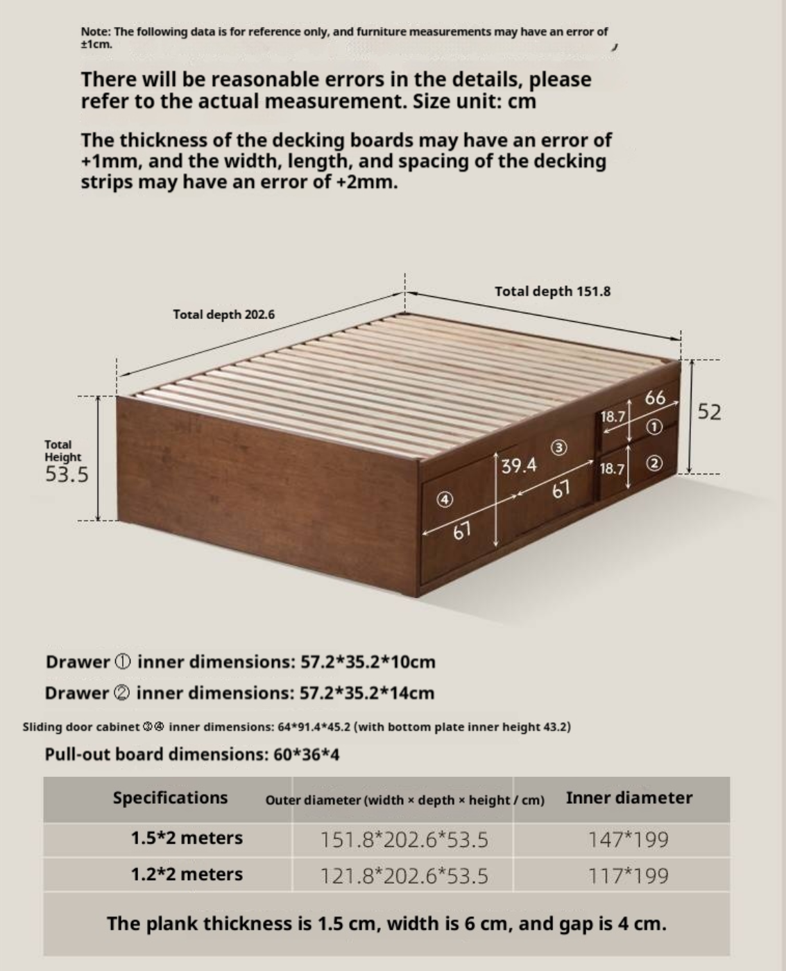 Rubberwood Solid Wood Modern Simple Box Platform Bed, Headboard-Free Bed