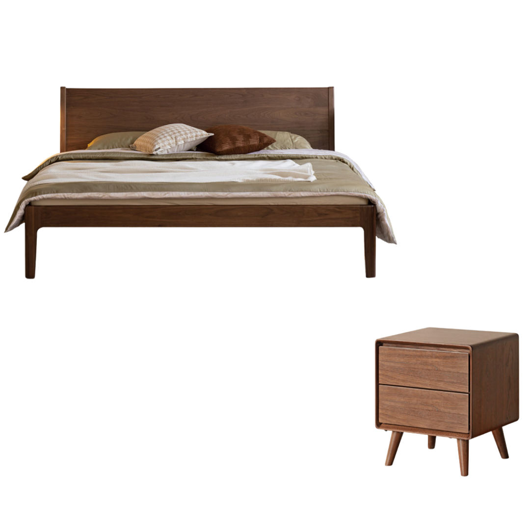Black Walnut Solid Wood Bed