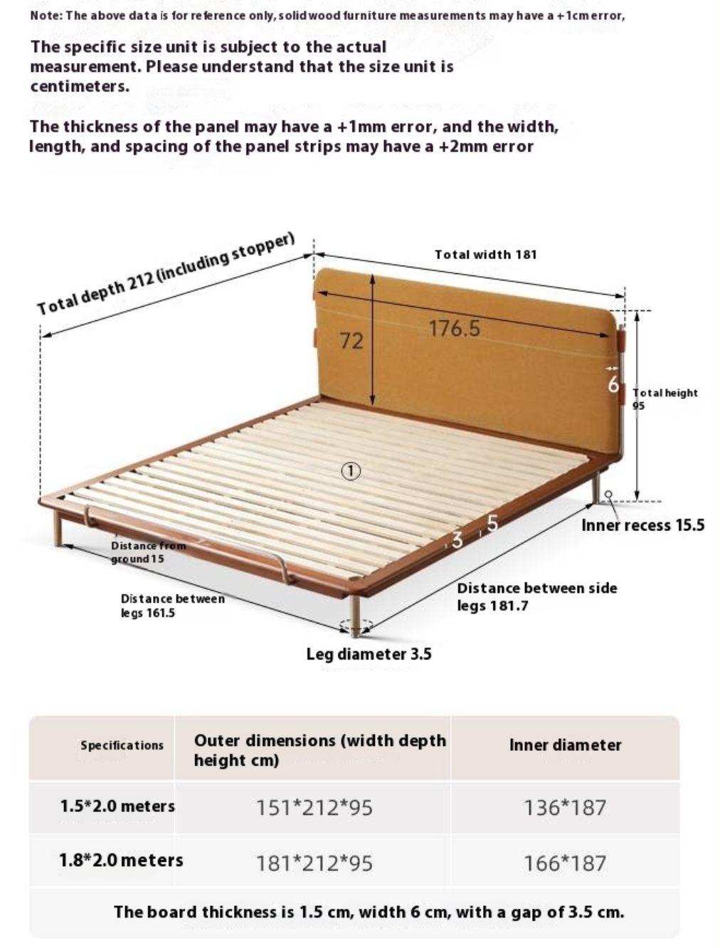 Poplar Solid Wood Soft Back Fabric Chenille Bed Bauhaus Style