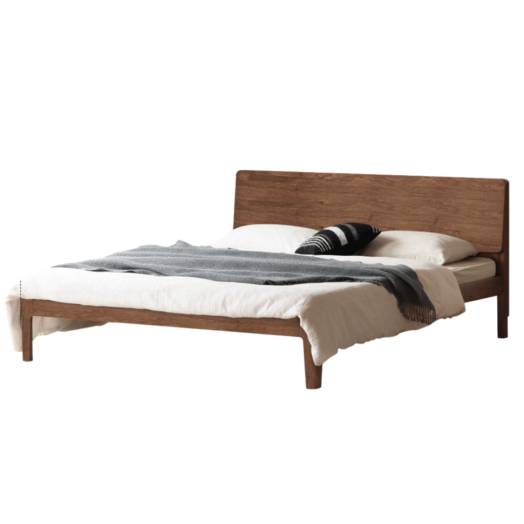 North American Black Walnut, Oak, Catalpa Solid Wood Modern Minimalist Bed