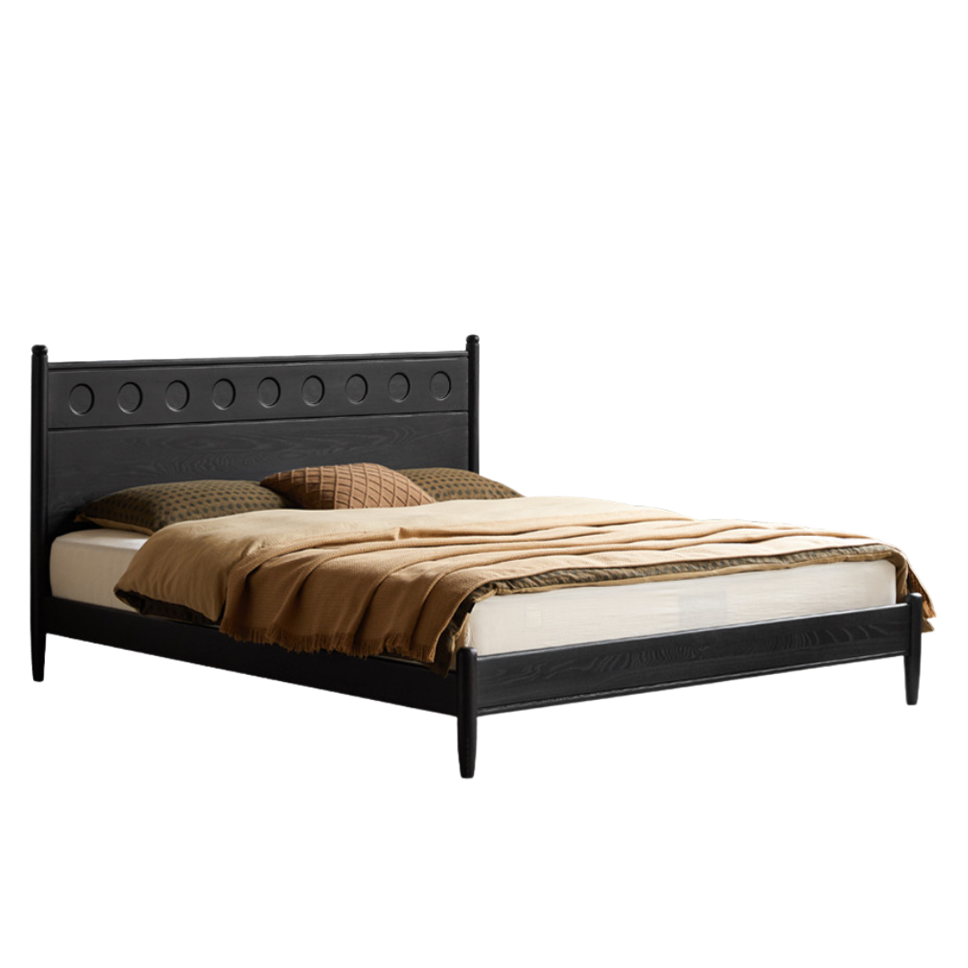 Ash Solid Wood Bed Vintage Style
