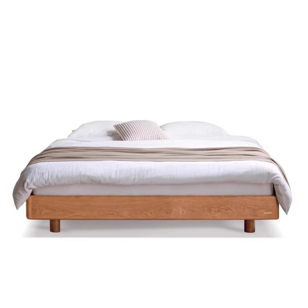 Cherry Solid Wood Bed Modern Style