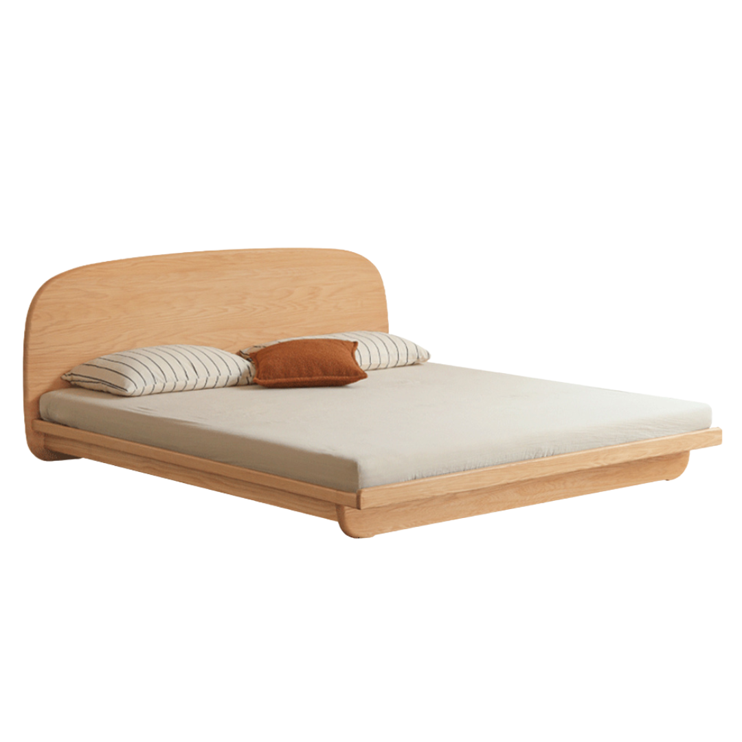 Beech,Oak Solid Wood Bed Modern Simple