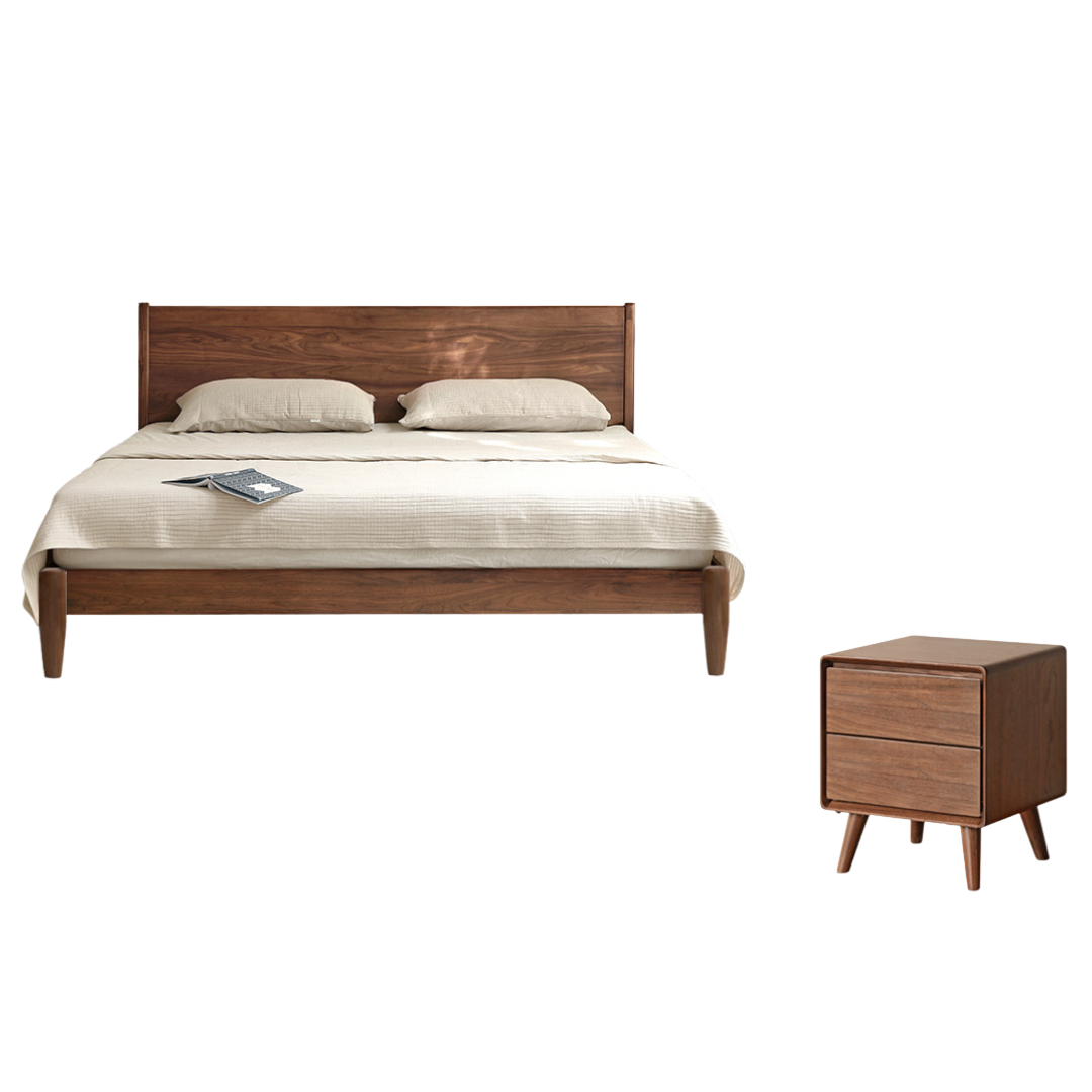 Black Walnut Solid Wood Bed