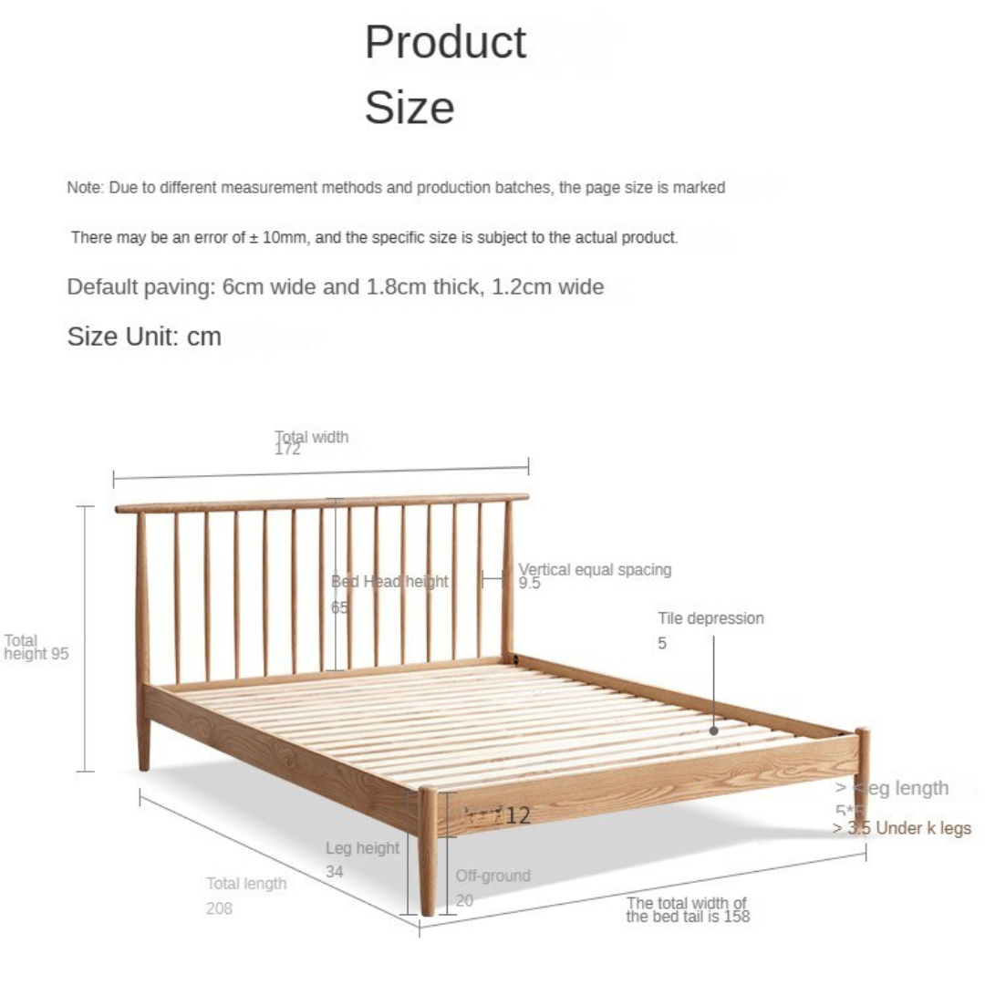 Oak, Beech Solid Wood Windsor Bed
