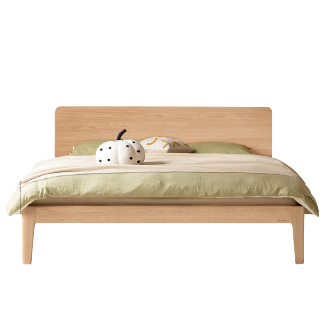 Oak, Ash Solid Wood High Head Board Bed