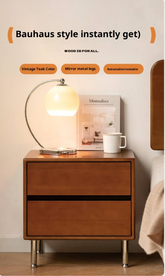 Poplar Solid Wood Bedroom Vintage Style Combination Set