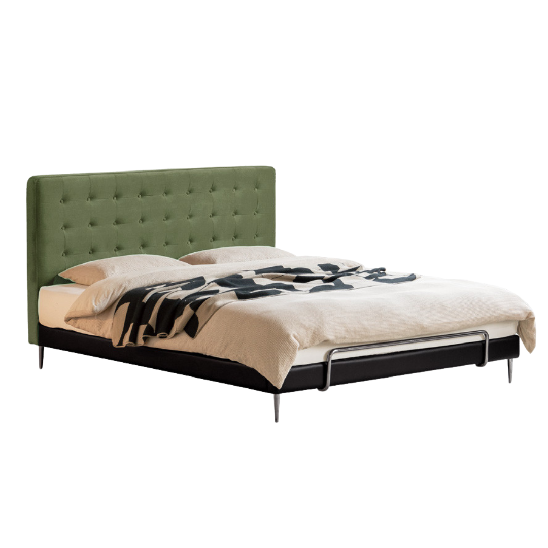 Fabric Velvet Soft Bed Bauhaus Vintage Style