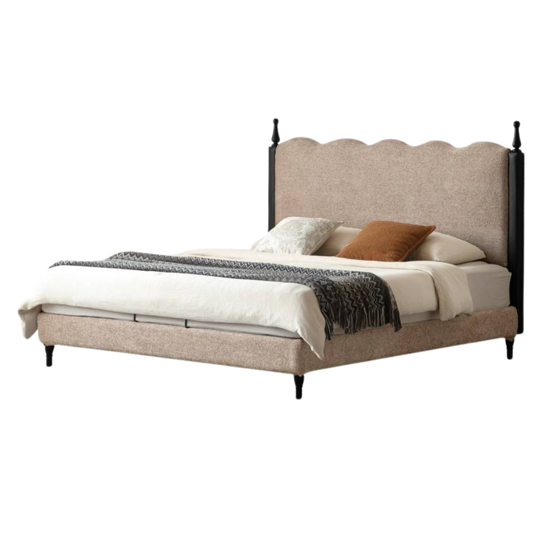 Fabric French Retro Soft Back Bed