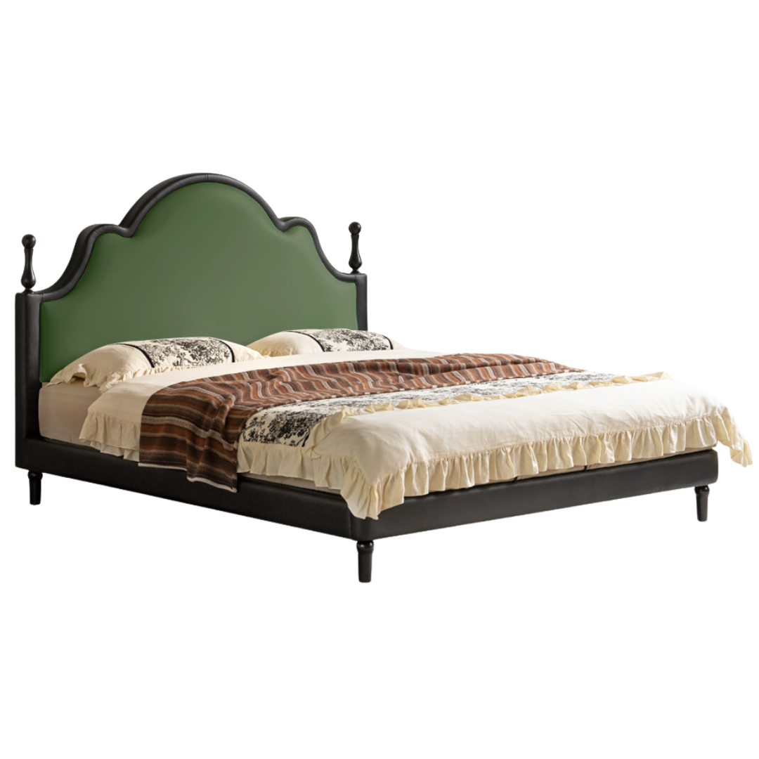 Fabric Soft Velvet Bed French Retro Style