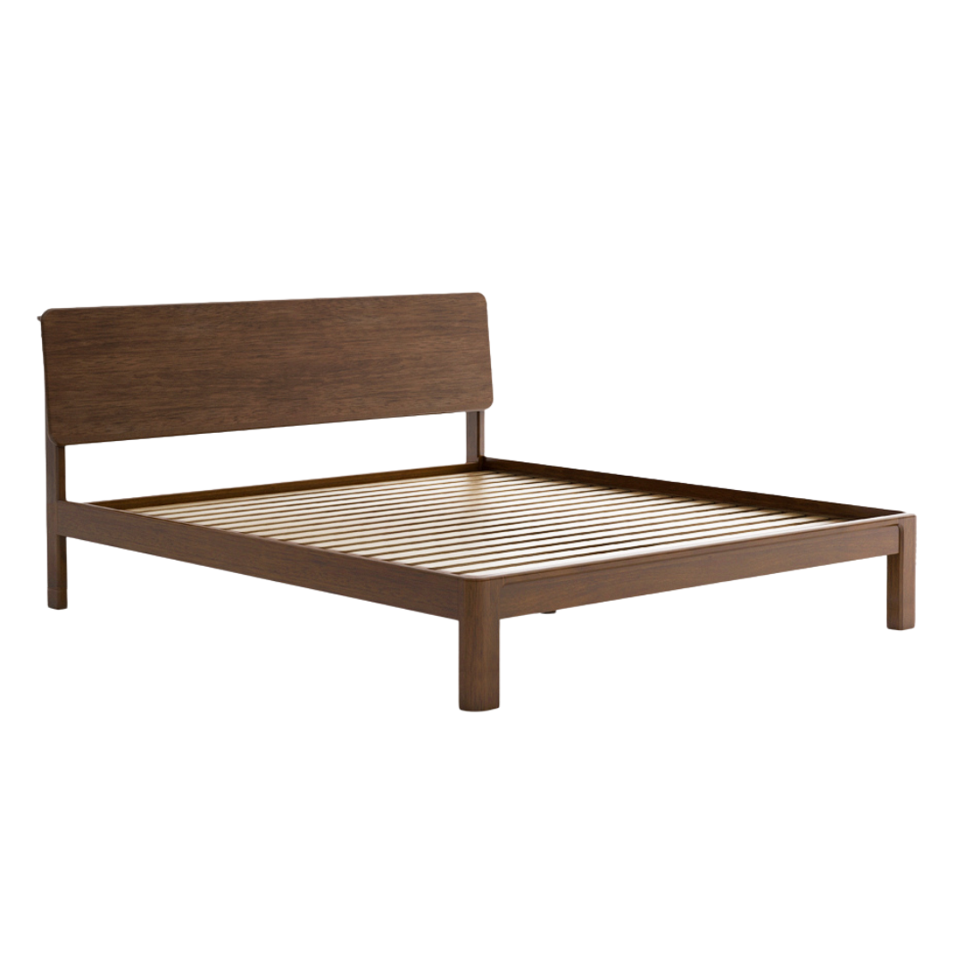 Teak, Black Walnut Solid Wood Bed