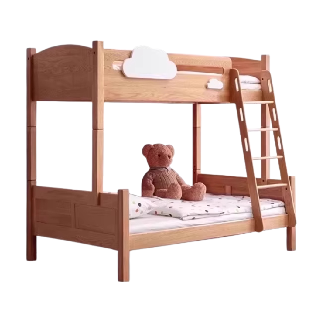 Oak Solid Wood Children's Cloud Bunk Bed