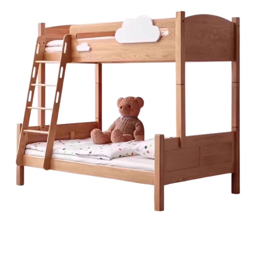 Oak Solid Wood Children's Cloud Bunk Bed