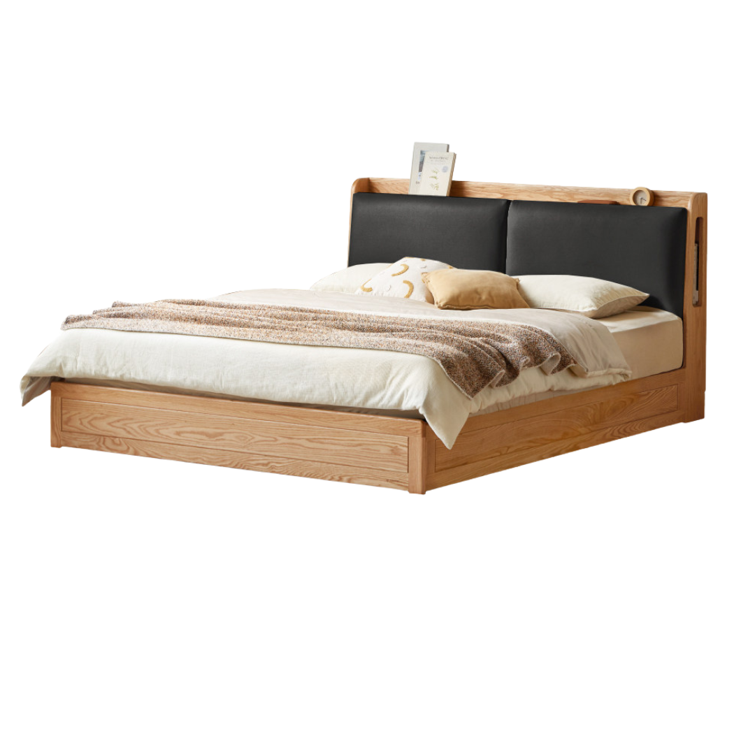 Oak Solid Wood Box Bed Storage Technology Cloth
